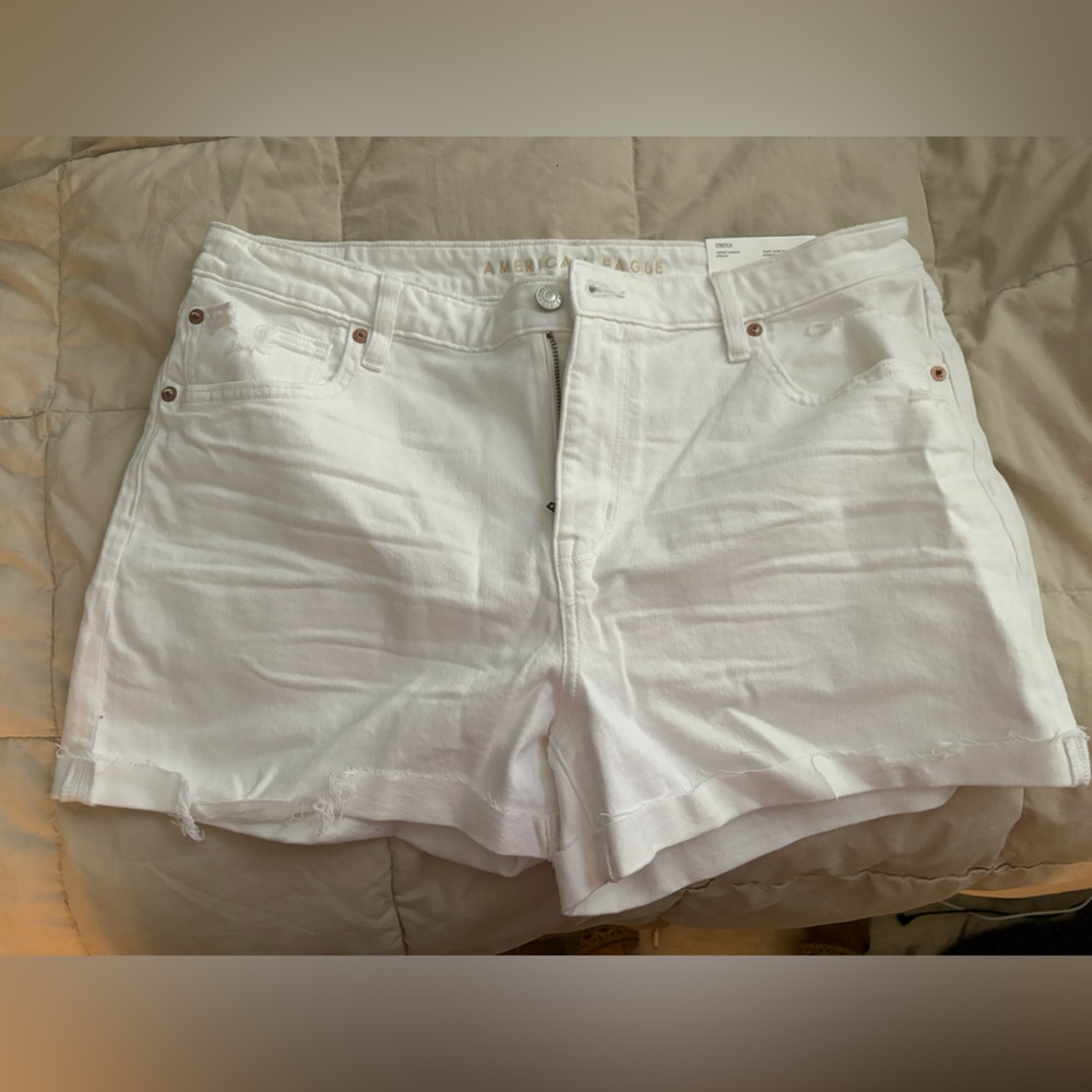 NWT American Eagle White Stretch Perfect Shortie Shorts